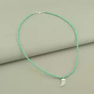 Підвіска ріг Чеський кришталь, Фіаніт 49 см.