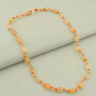 Намисто Сердолік, Чеський кришталь 54 см.