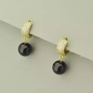 Сережки кільця (конго) Майорка (позолота 18к лимонна)