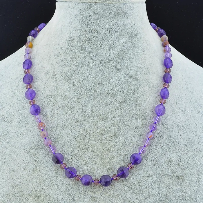 🏷️️ Намисто Аметист, Чеський кришталь 50 см. ss_86534