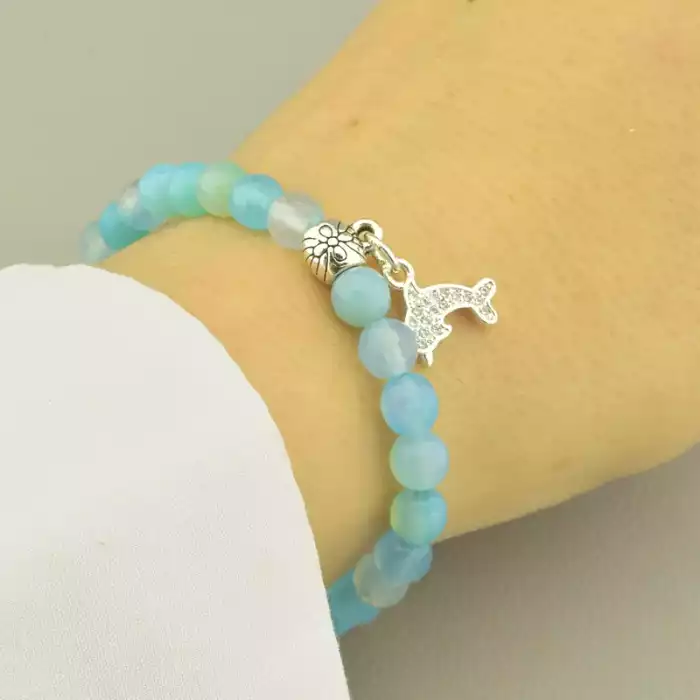 🏷️️ Браслет резинка Агат 17 см. ss_101971