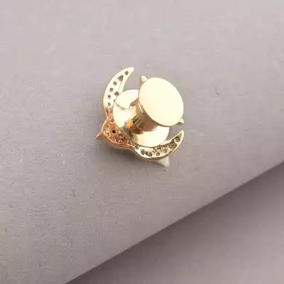 🏷️️ Брошка голка пташка FJ Фіаніт (позолота 18к) F-66485