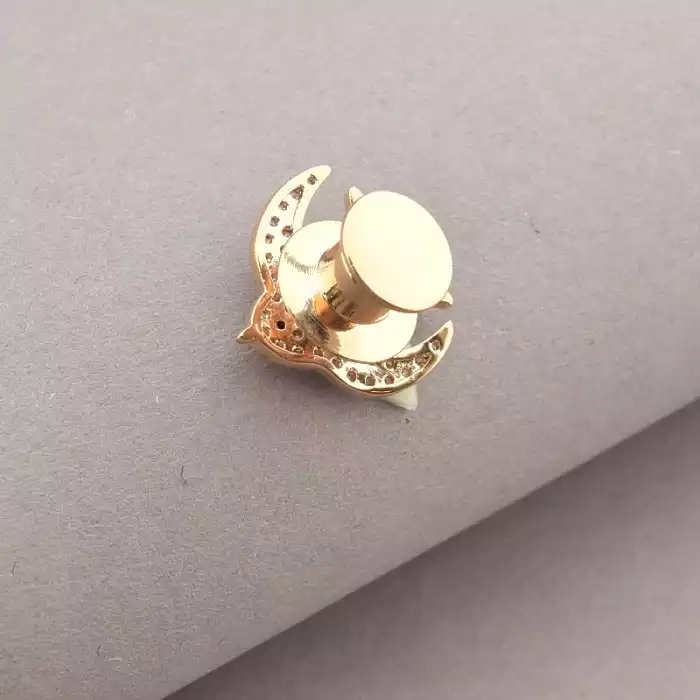 🏷️️ Брошка голка пташка FJ Фіаніт (позолота 18к) ss_66485