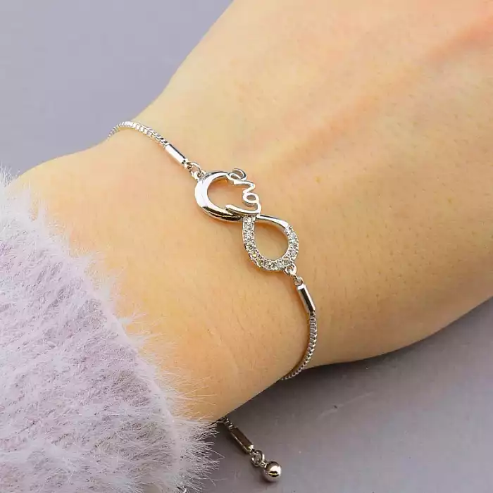 🏷️️ Браслет регульований Xuping 17 см. (родій) ss_87021