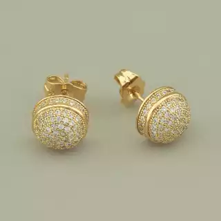 Сережки класичні пусети Xuping Фіаніт (позолота 18к)