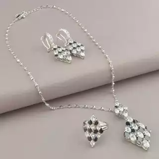 Набір Підвіска + Кільце + Сережки Winniana Фіаніт 44 см.