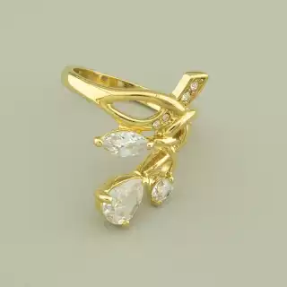 Каблучка Фіаніт (позолота 14k)