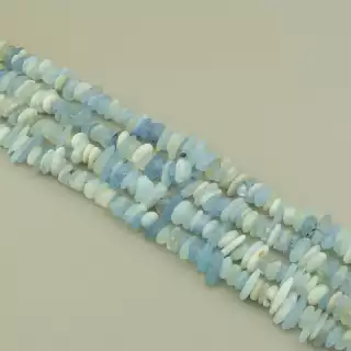 Намистини Аквамарин 40 см. на нитці (натуральне каміння, без застібки)