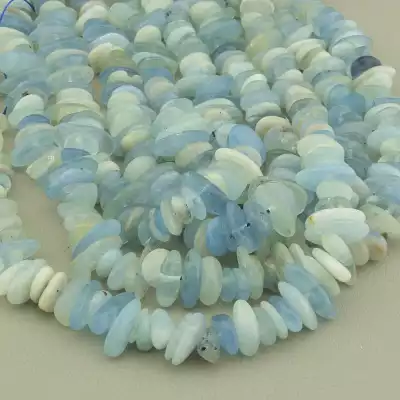 🏷️️ Намистини Аквамарин 40 см. на нитці (натуральне каміння, без застібки) F-103311