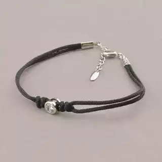 Браслет з карабіном Xuping Фіаніт 18 см (родій)