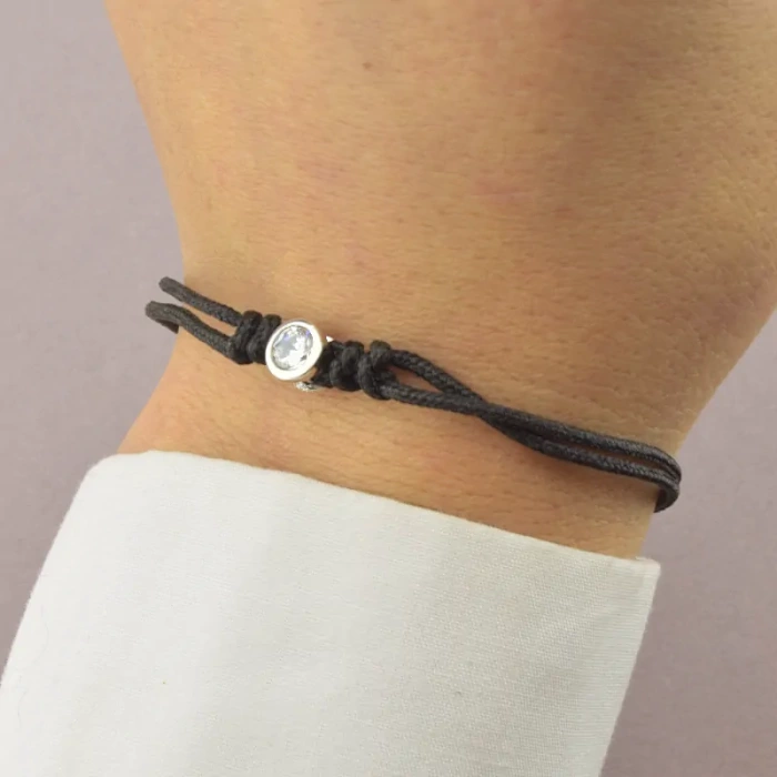 🏷️️ Браслет з карабіном Xuping Фіаніт 18 см (родій) ss_68661