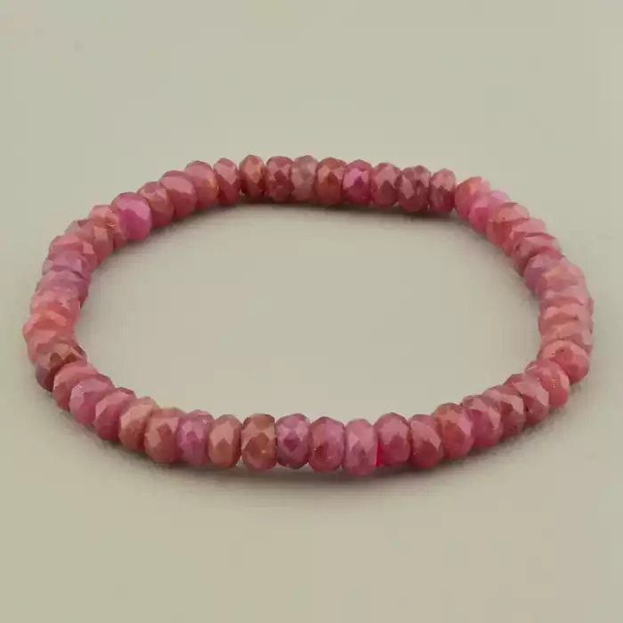 🏷️️ Браслет резинка з рубіном бордовий, 18 см ss_104569