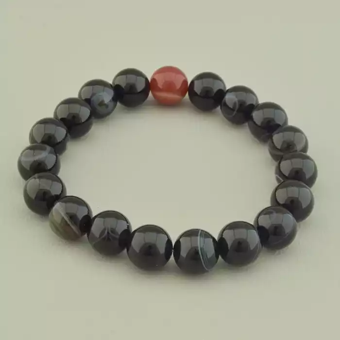 🏷️️ Браслет резинка Агат, Сердолік 18 см. ss_97402