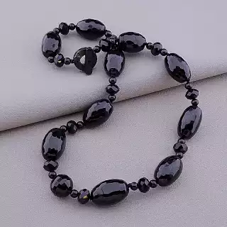 Намисто Агат, Чеський кришталь 60 см