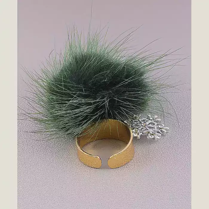 🏷️️ Каблучка роз'ємна Fashion хутро натуральне ss_46335