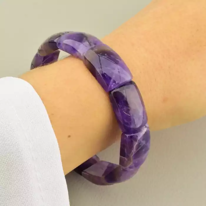 🏷️️ Браслет на резинці Аметист 19 см F-105587