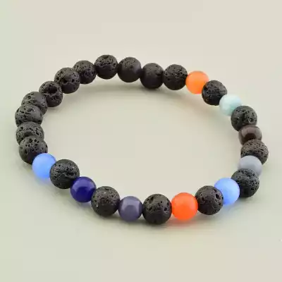 Браслет на резинці Лава, Котяче око 17 см