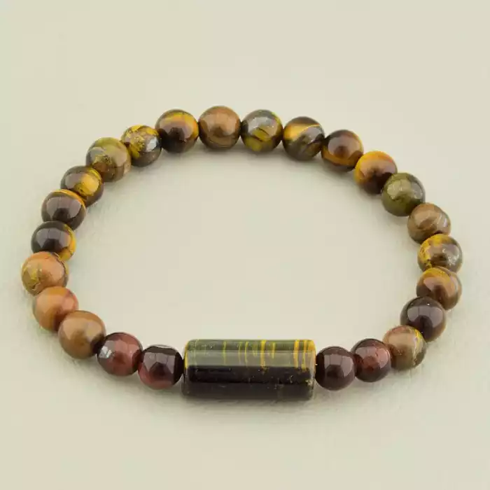 🏷️️ Браслет на резинці Тигрове око, Бичаче око 16 см ss_105987