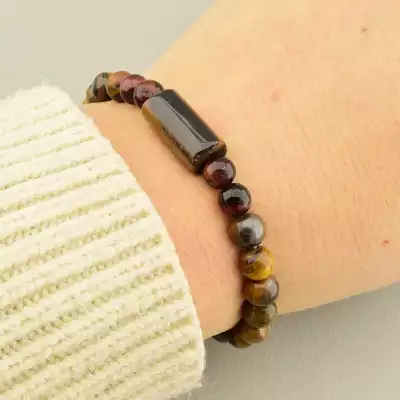 🏷️️ Браслет на резинці Тигрове око, Бичаче око 16 см F-105987