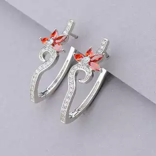 Сережки англійський замок Xuping Фіаніт (родій)