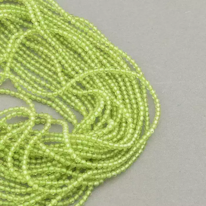 🏷️️ Намистини Оливин 40 см 2 мм на нитці (натуральне каміння, без застібки) ss_59733