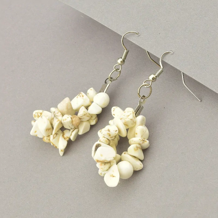 🏷️️ Намисто + Браслет + Сережки Кахолонг 45 см ss_32419