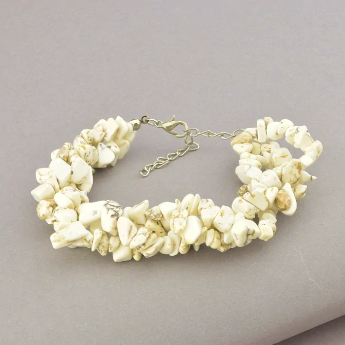 🏷️️ Намисто + Браслет + Сережки Кахолонг 45 см ss_32419