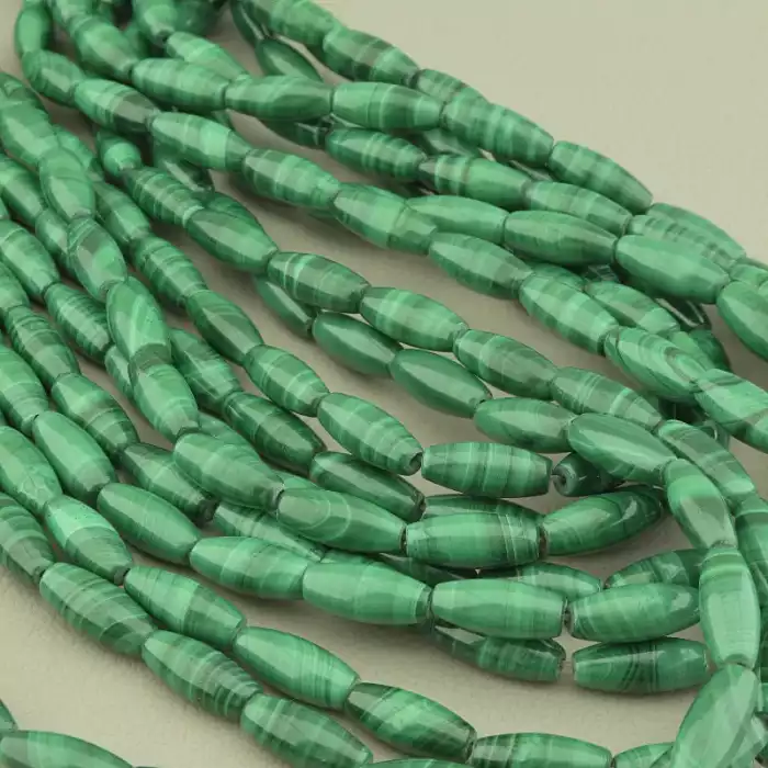 🏷️️ Намистини Малахіт 40 см. на нитці (натуральне каміння, без застібки) ss_100641