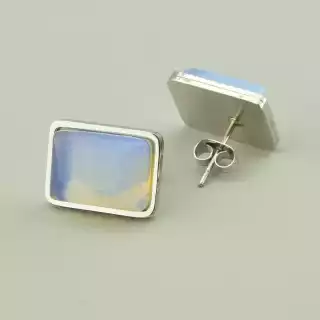 Сережки пусети Місячний камінь