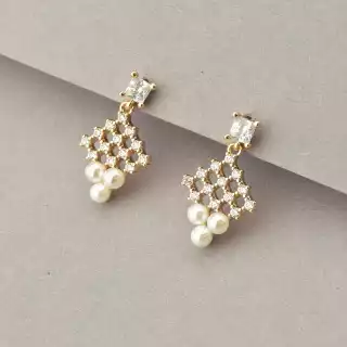 Сережки пусети Xuping Майорка (позолота 18к)