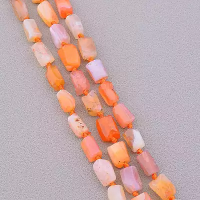 🏷️️ Намистини Сердолік 43 см на нитці (натуральне каміння, без застібки) F-84133