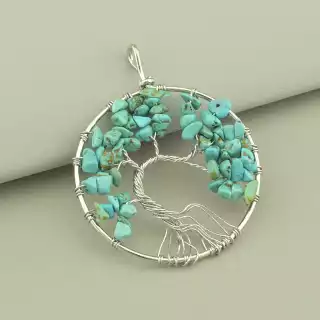 Кулон дерево Бірюза 60x50мм.