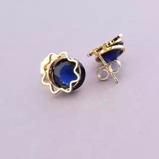 Сережки пусети Xuping Фіаніт (позолота 18к)