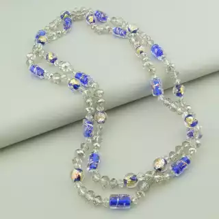 Намисто Муранское скло, Чеський кришталь 130 см