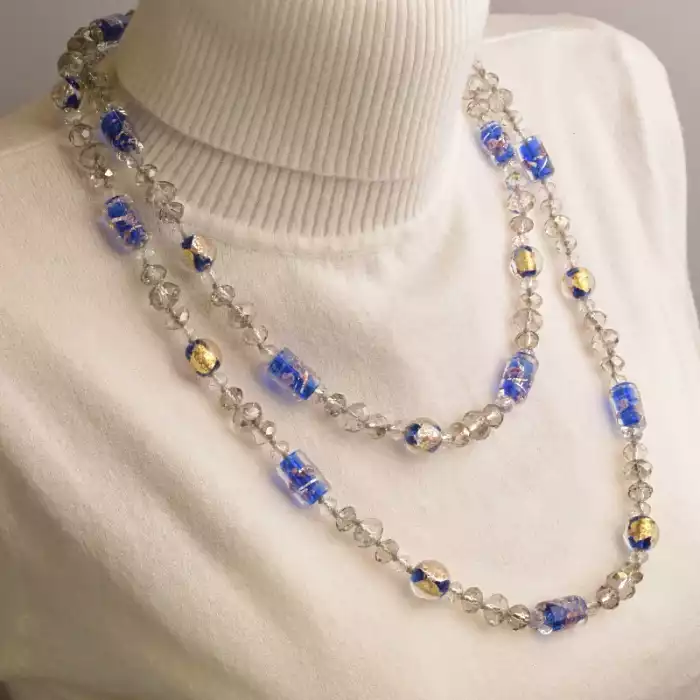 🏷️️ Намисто Муранское скло, Чеський кришталь 130 см ss_68334