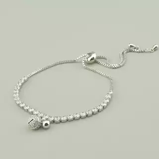 Браслет регульований Saiya Фіаніт 17 см. (родій)