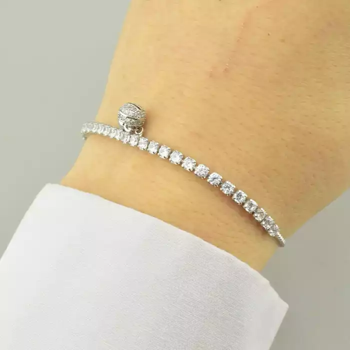 🏷️️ Браслет регульований Saiya Фіаніт 17 см. (родій) ss_96414