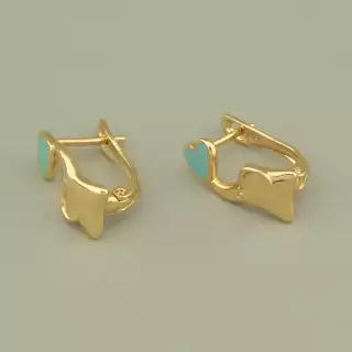 Сережки серце англійський замок Xuping Емаль (позолота 18к)