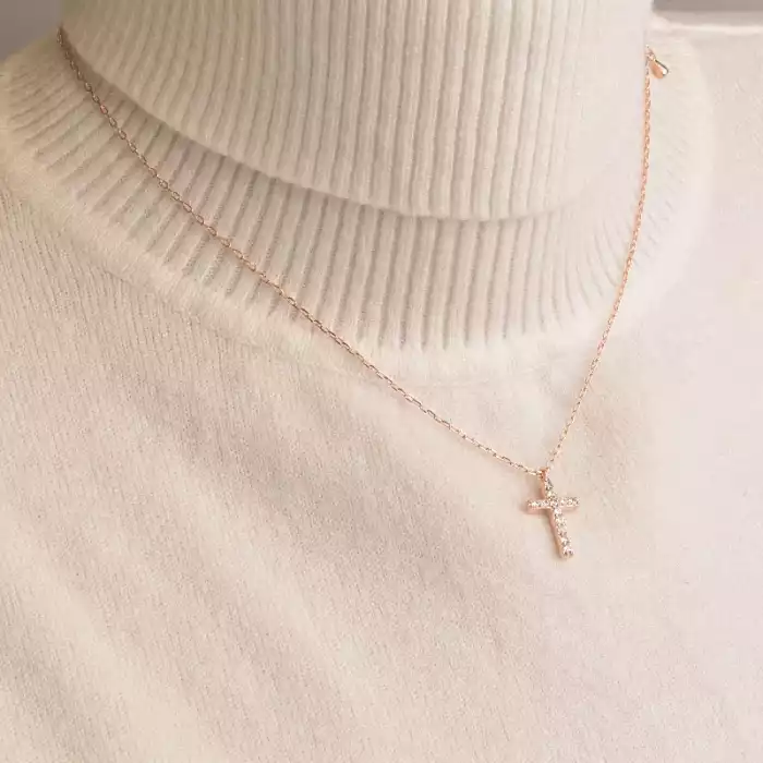 🏷️️ Підвіска + Сережки Saiya Фіаніт 41 см. (позолота 18к (рожева)) ss_96970