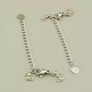 Замочок з фіанітом родій (25х9 мм)