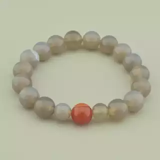 Браслет резинка Агат, Сердолік 18 см.