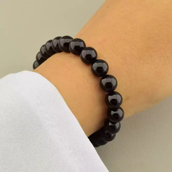 🏷️️ Браслет резинка Турмалін (17 см, без замку, кулька) ss_104970