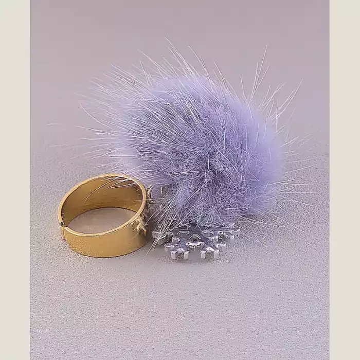 🏷️️ Каблучка роз'ємна Fashion хутро натуральне ss_46337