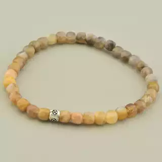 Браслет на резинці Сонячний камінь 17 см срібло (925)