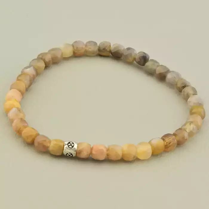 🏷️️ Браслет на резинці Сонячний камінь 17 см срібло (925) F-105788