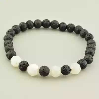 Браслет на резинці Лава, Місячний камінь 17 см