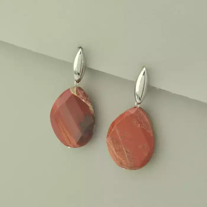 🏷️️ Сережки на англійській застібці Яшма (родій) ss_98688