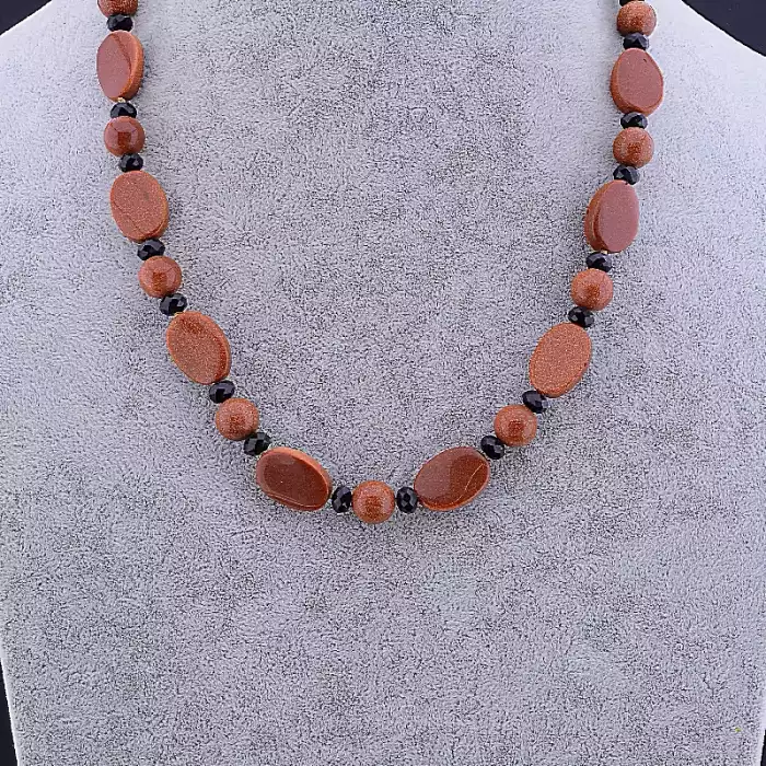 🏷️️ Намисто Золотий Пісок, Чеський кришталь 51 см ss_82143