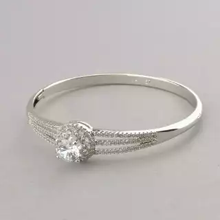 Браслет шарнірний Xuping Фіаніт 17 см (родій)