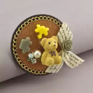 Брошка ведмедик Hanbeishi (Корея) тканина